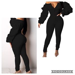Women’s black off shoulder jumpsuit size L